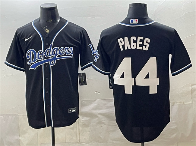 Men's Los Angeles Dodgers #44 Andy Pages Black Stitched Baseball Jersey Men's Los Angeles Dodgers #44 Andy Pages Black Stitched Baseball Jersey